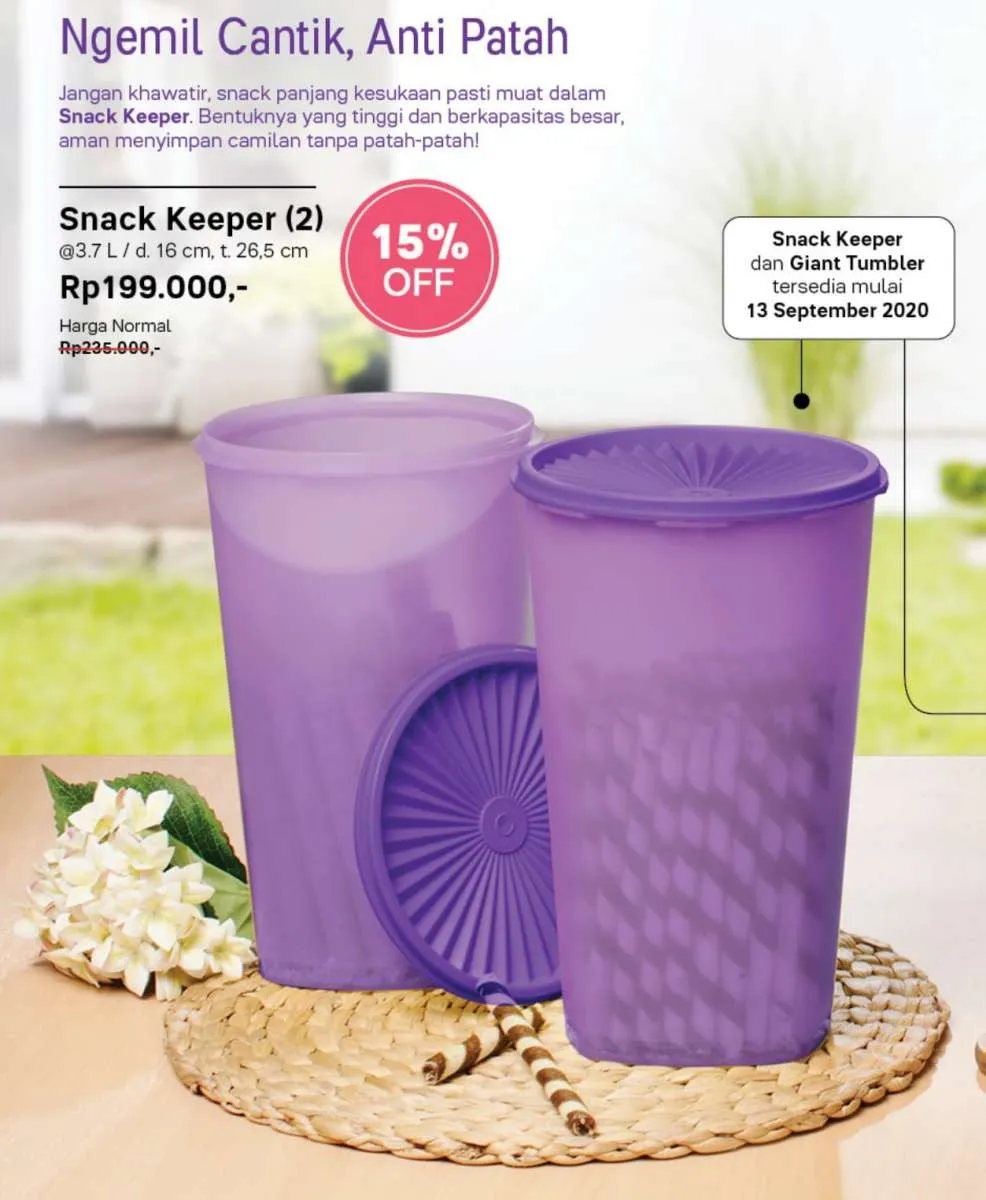 Banyak gratisan di katalog promo Tupperware September 2020 penyimpan makanan ringan