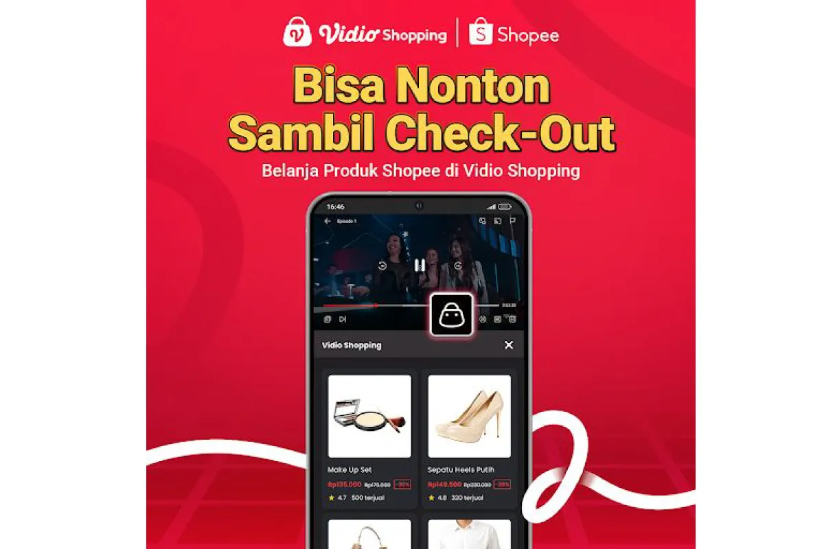 Vidio Luncurkan Vidio Shopping Bersama Shopee, Nonton Bisa Sambil Chekcout!