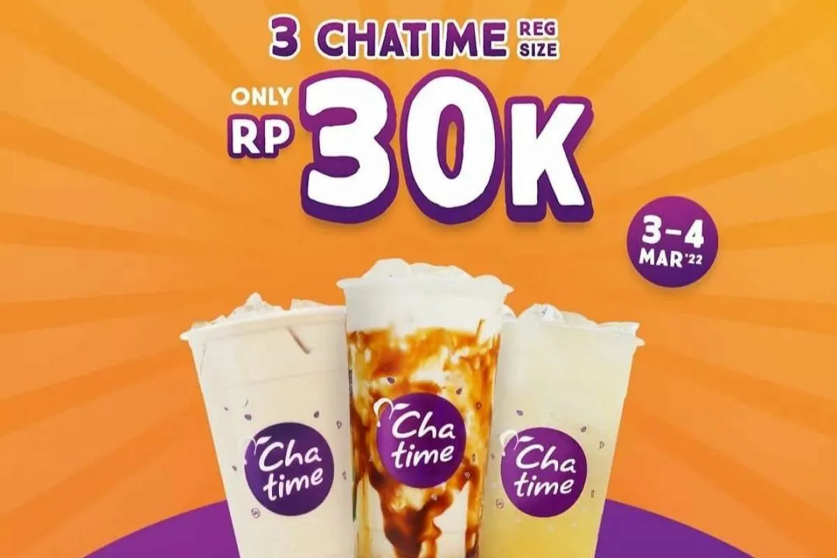 Promo 3.3 Chatime 3-4 Maret 2022, Beli 3 Chatime Ukuran Regular Cuma Rp 30.000