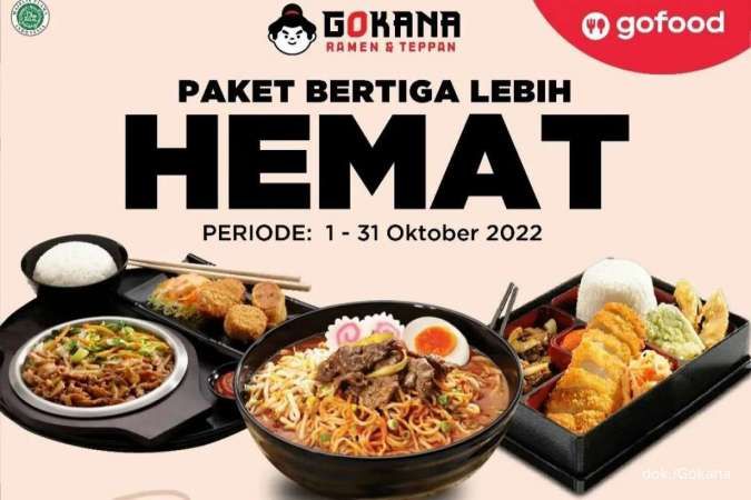 Promo Gokana 1-31 Oktober 2022, Paket Hemat 3 Menu Best Seller Hadir via GoFood