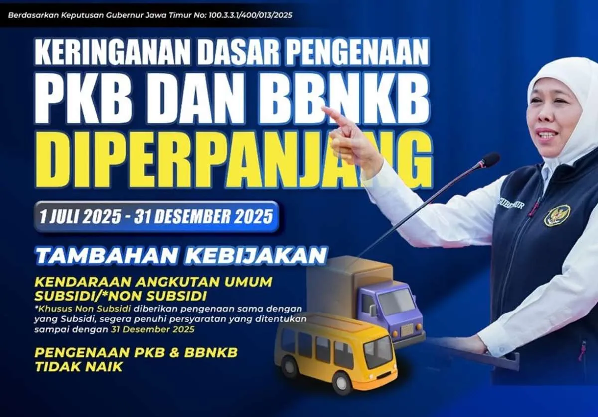 Pemutihan Pajak Kendaraan Jawa Timur 2025 Dimulai, Catat Ketentuannya