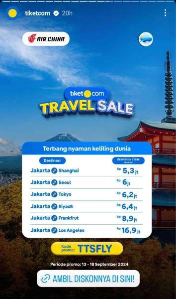 Tiket.com Travel Sale 13-18 September 2024