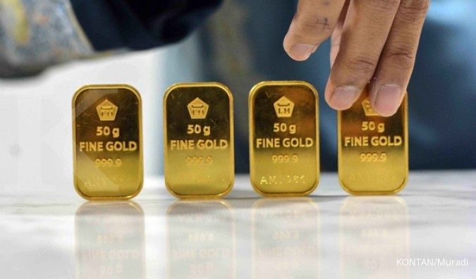 Harga jual emas Antam turun Rp 3.000