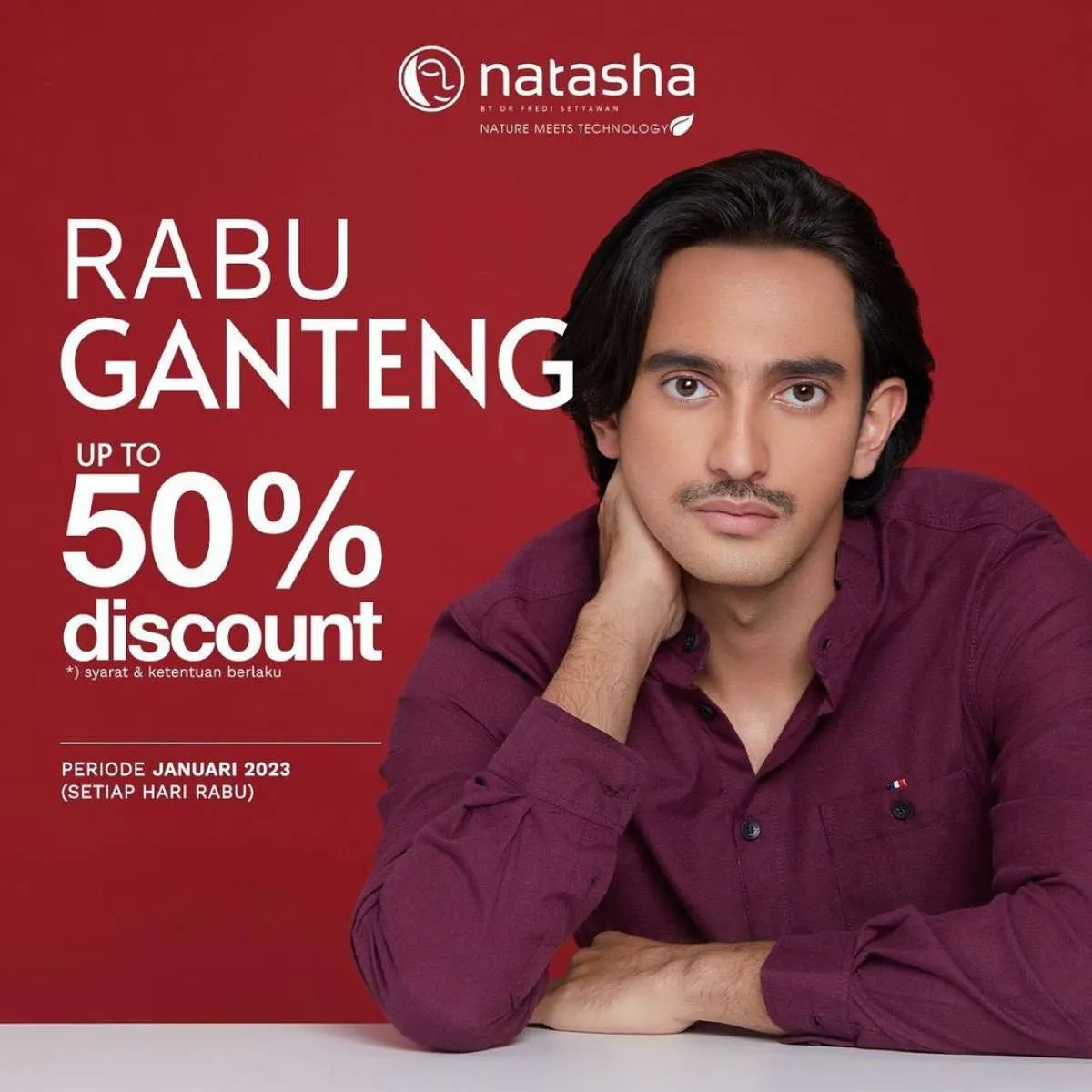 Promo Perawatan Pria di Klinik Natasha, Diskon 50% Berlaku Setiap Hari Rabu