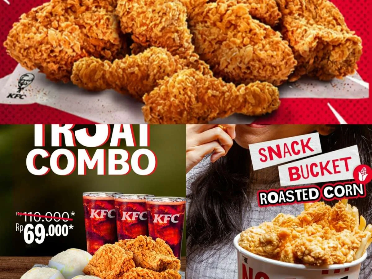 Promo KFC Terbaru Triple Treat Combo Isi 3 Ayam, 3 Nasi, 3 Drink Rp 69.000
