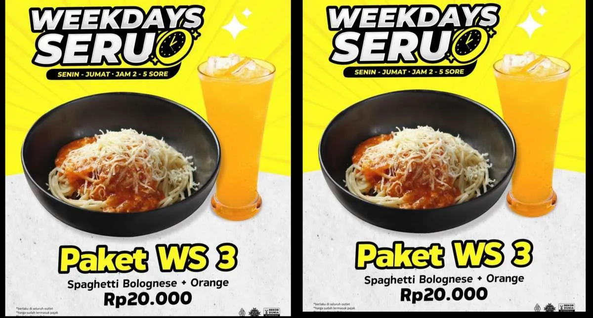 Promo Weekdays Seru Waroeng Steak & Shake, Paket Makan Lengkap Hanya Rp 20 Ribuan 