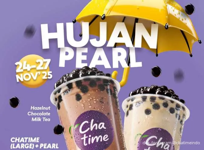 Segarkan Hari dengan Promo Chatime Hujan Pearl Cuma Rp 25.000, Spesial 24-27 November