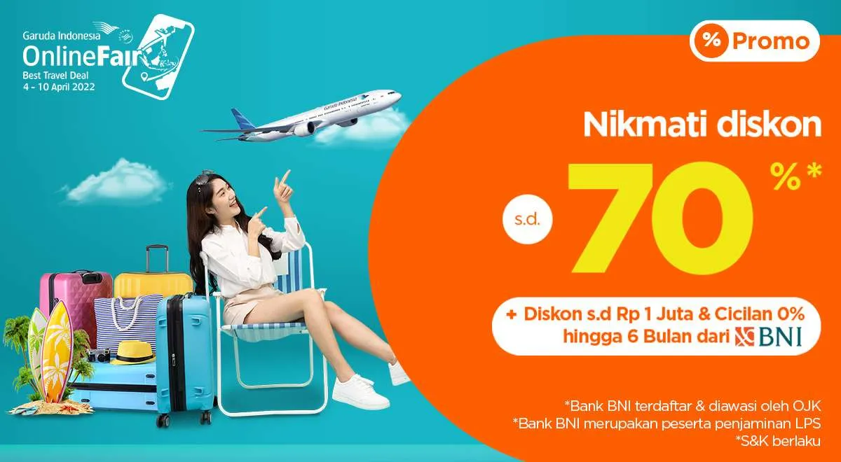Promo PegiPegi 4-10 April 2022, Diskon Tiket Pesawat Garuda Indonesia hingga 70%