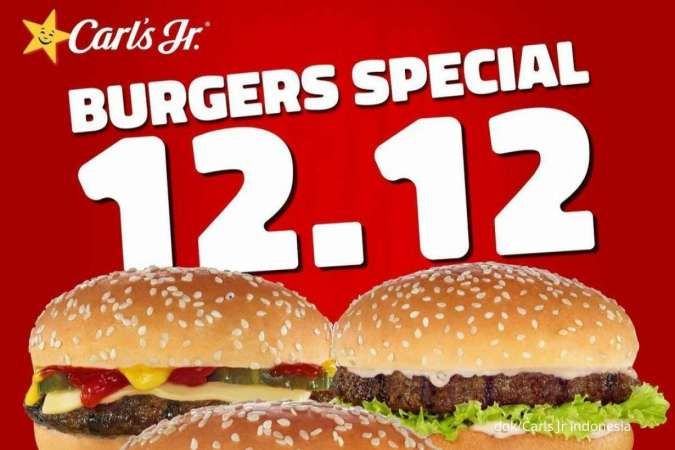 Promo 12.12 Carls Jr 12-18 Desember 2022, Beli 3 Burger Daging Cuma Bayar Rp 49.091