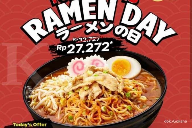 Promo Gokana 28 Desember 2021, Paket Chicken Ramen di Tuesday is Ramen Day Rp 27.272