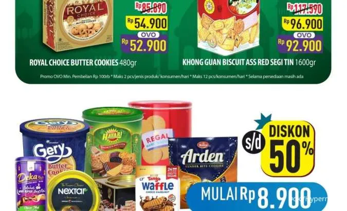 Promo Hypermart Festive s/d 6 Maret 2025, Biskuit Regal-Hatari Diskon hingga 50%