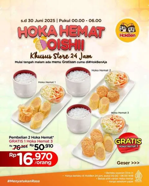 Promo Hoka Hemat Oishii 24 Jam Beli 2 Gratis 1