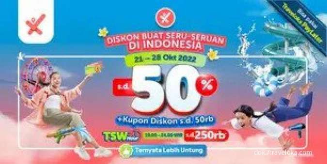 Promo Traveloka Staycation Week 21-28 Okt 2022, Diskon Xperience Domestik 50% 