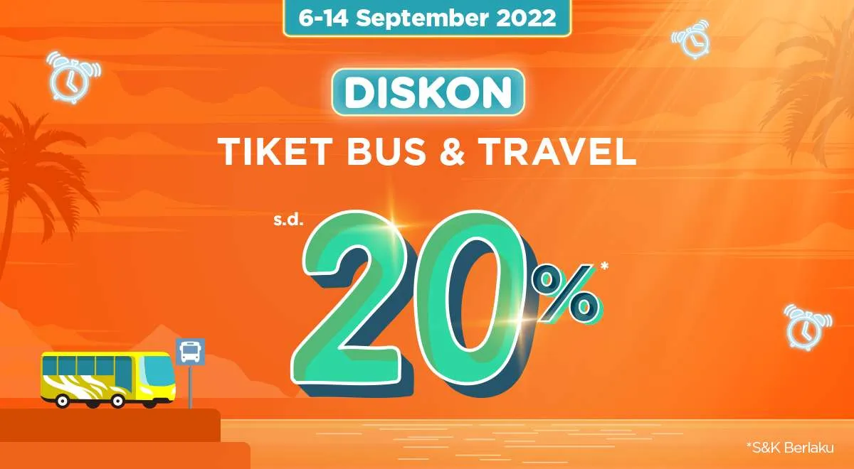 Promo PegiPegi Time 9.9 sampai 14 Sept, Nikmati Diskon Tiket Bus & Travel hingga 20%