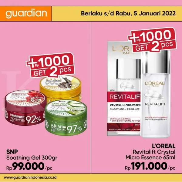 Promo Guardian +1000 Get 2 Pcs
