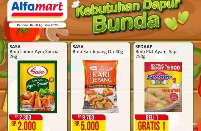 Promo Alfamart Kebutuhan Dapur 16-31 Agustus 2025, Beli 1 Gratis 1 Sedaap Kaldu Bubuk Promo Alfamart Kebutuhan Dapur 16-31 Agustus 2025, Beli 1 Gratis 1 Sedaap Kaldu Bubuk