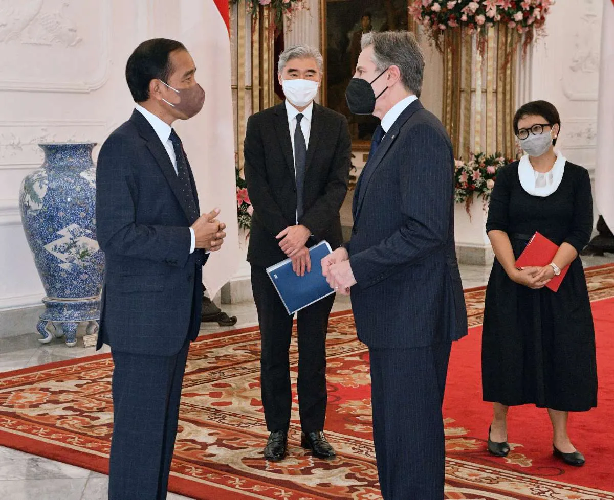 Jokowi sampaikan agenda presidensi G20 Indonesia saat terima Menlu AS