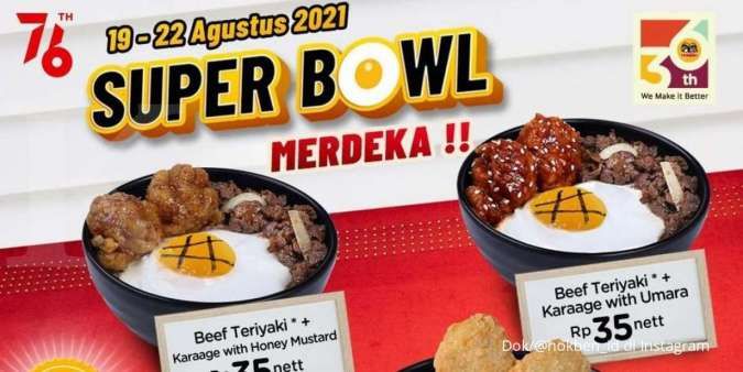 Promo HokBen terbaru 19-22 Agustus, nikmati super bowl merdeka dengan harga spesial