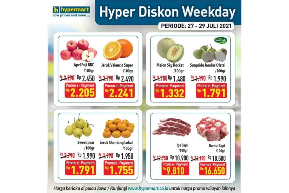 Promo Hypermart weekday 27-29 Juli 2021, program Hyper Diskon terbaru!