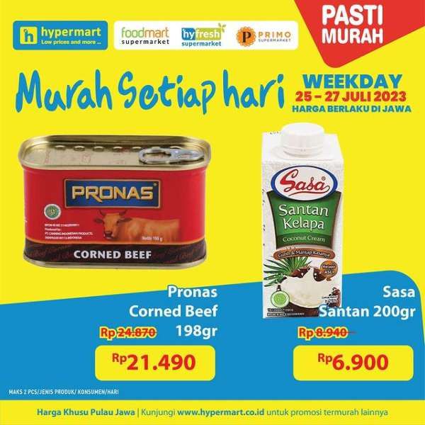 Katalog Harga Promo Hypermart Weekday 25-27 Juli 2023