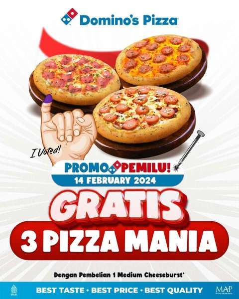 Promo Dominos Pizza Spesial Pemilu 14 Februari 2024