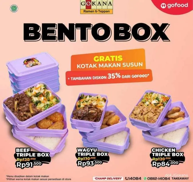 Promo Gokana Bento Triple Box