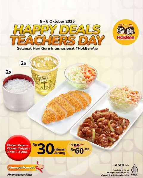 Promo HokBen Hari Guru Internasional 2025 Paket Chicken Katsu