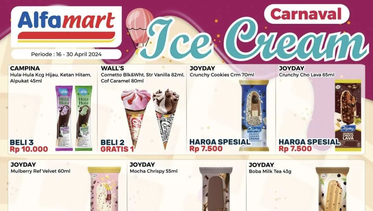 Promo Alfamart Carnaval Ice Cream s/d 30 April 2024, Es Krim Magnum Beli 1 Gratis 1!