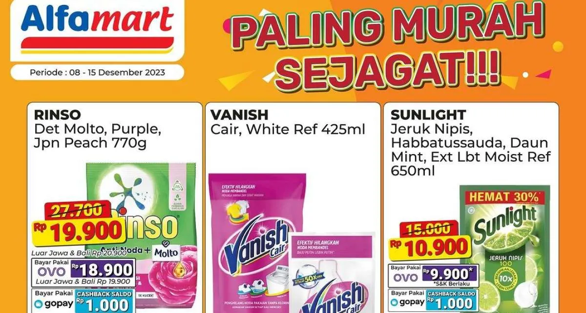 Promo Alfamart Paling Murah Terbaru 8 Desember 2023 Mulai Rp 5.400, Jangan Lewatkan!