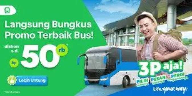 Promo Traveloka 3P 5-11 Juni 2023, Dapatkan Diskon Tiket Bus hingga Rp 50.000