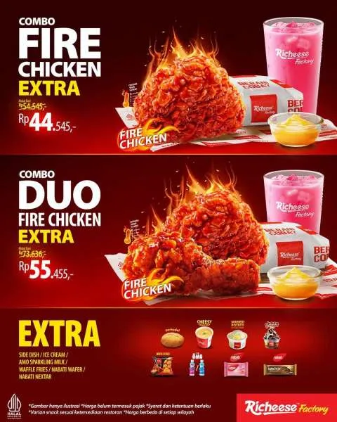 Promo Richeese Factory Combo Fire Chicken