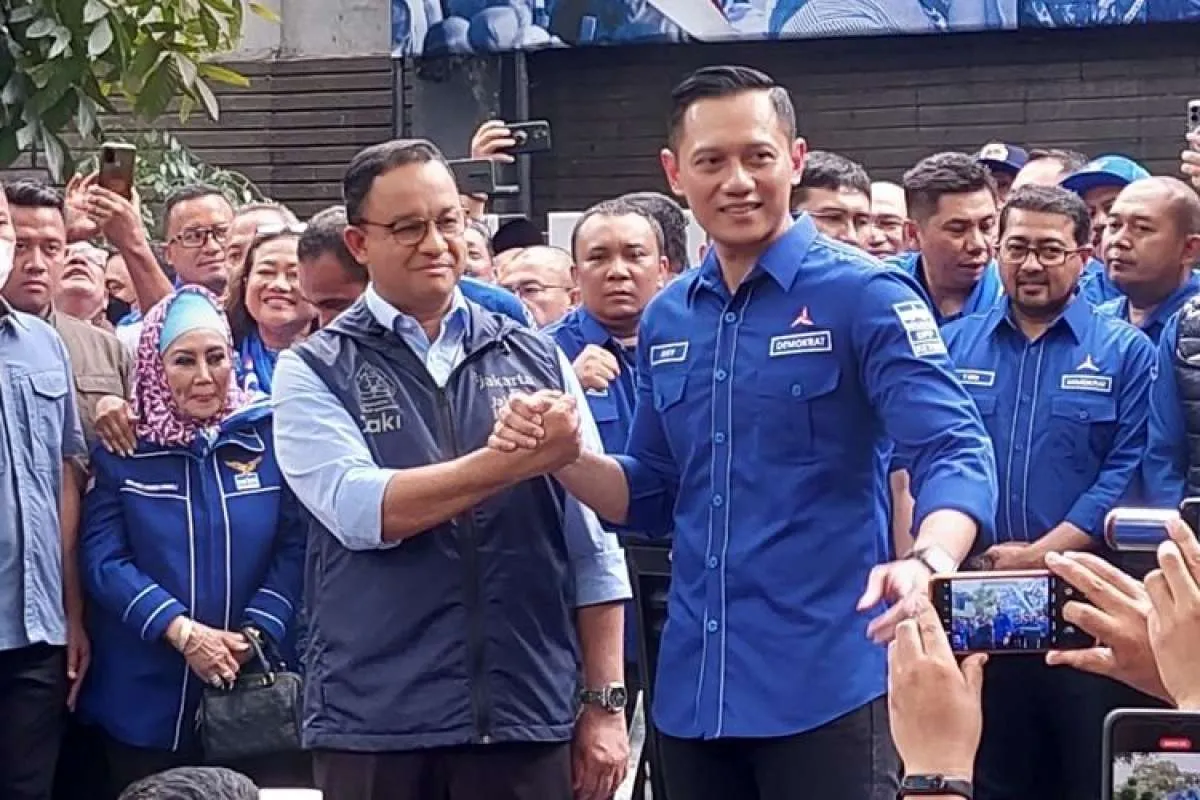 Yel-Yel Ayo Anies-AHY Pasti Menang Menggema di Kantor DPP Partai Demokrat