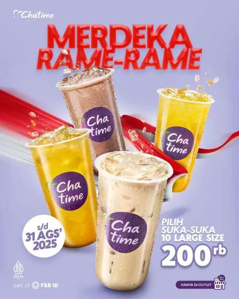 Promo Chatime Merdeka Rame-Rame sampai 31 Agustus