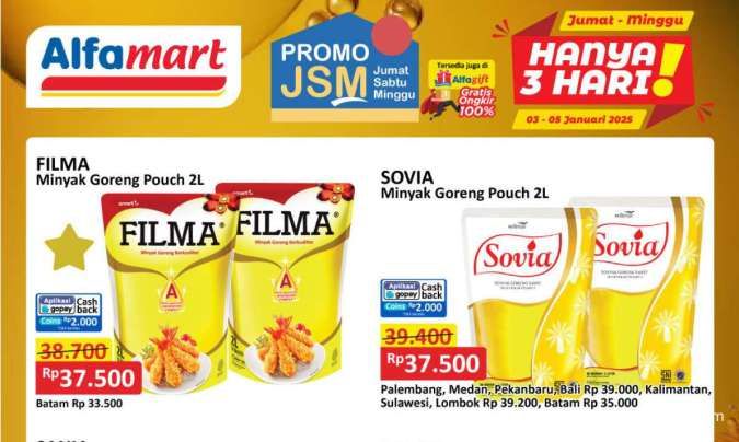 Promo Minyak Goreng Weekend Awal Tahun 2025 di Alfamart, Indomaret, dan Superindo