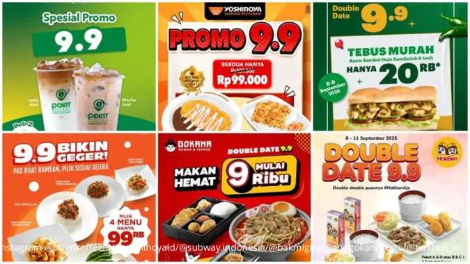 13 Daftar Promo 9.9 Kuliner Favorit Hemat September 2025, Yoshinoya hingga HokBen