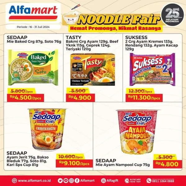 Promo Alfamart Noodle Fair Periode 16-31 Juli 2024