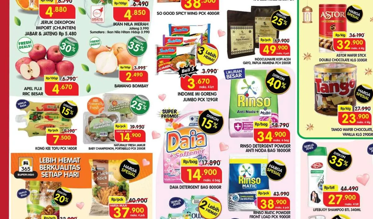 Promo Superindo Weekday Hari Ini 4 Februari 2025, Daia dan Rinso Diskon Sampai 40%
