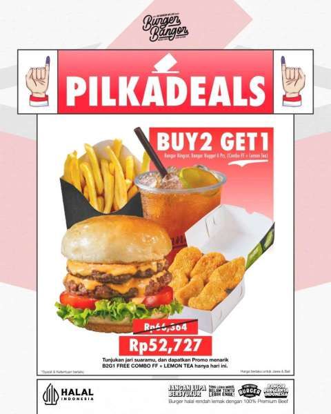 Promo Pilkada 2024 di Burger Bangor