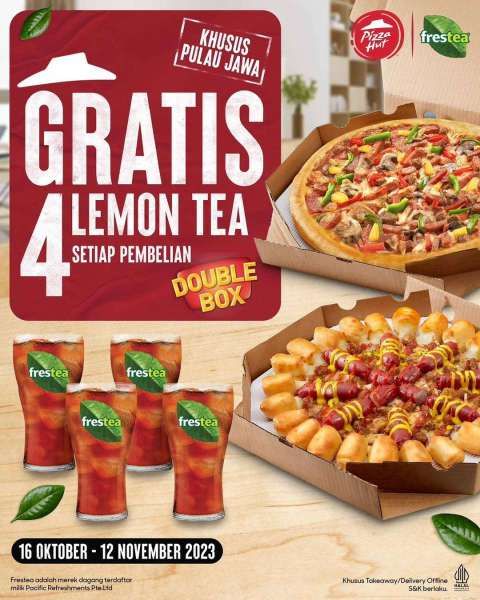 Promo Pizza Hut Double Box Gratis 4 Minuman di Oktober 2023