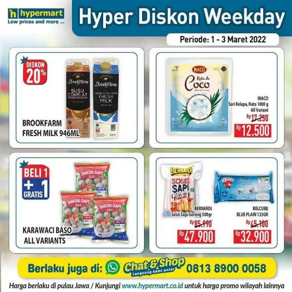 Promo Hypermart untuk Hyper Diskon Weekday Terbaru 1-3 Maret 2022