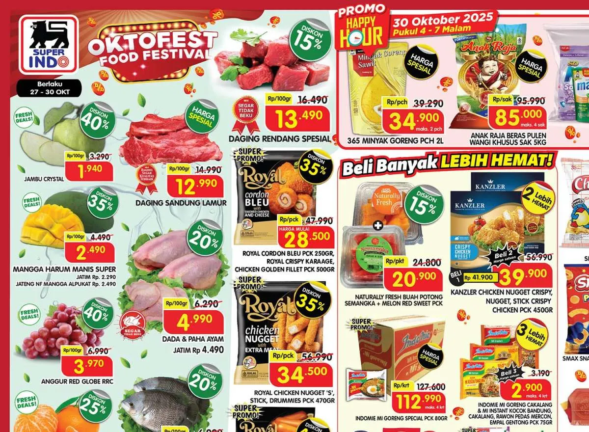 Promo Weekday Superindo & Hypermart 27-30 Oktober 2025, Bawang Bombay Diskon 40%