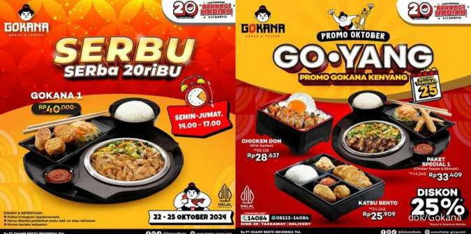 2 Daftar Promo Gokana 22-25 Oktober 2024, Beli Teppan Rp 20.000 dan Diskon 25%