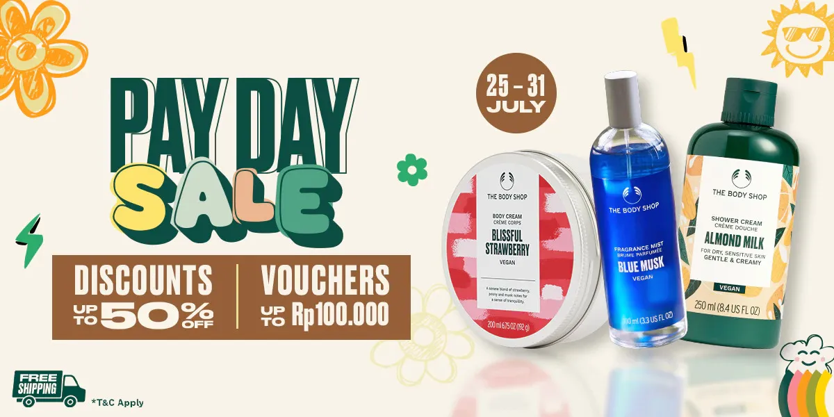 Promo The Body Shop Payday Sale Diskon s/d 50% Periode 25-31 Juli 2024