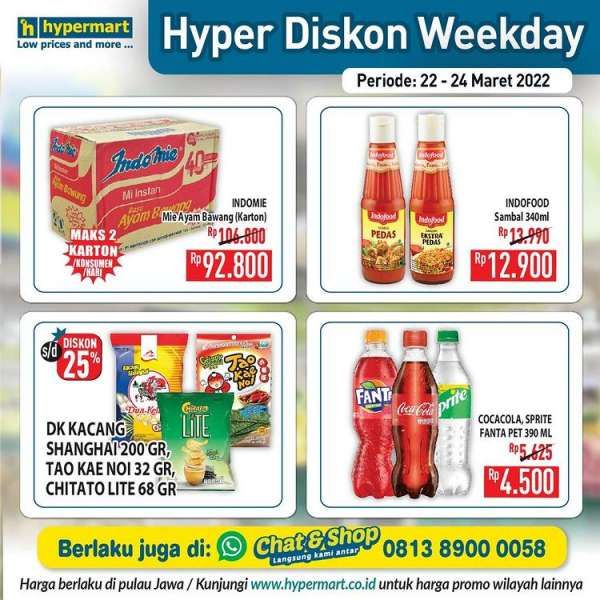 Promo Hypermart Hyper Diskon Weekday 22-24 Maret 2022