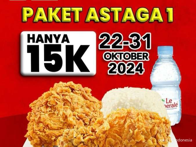 Promo CFC x GrabFood Dine Out 22-31 Oktober 2024, Paket Astaga 1 Rp 15.000