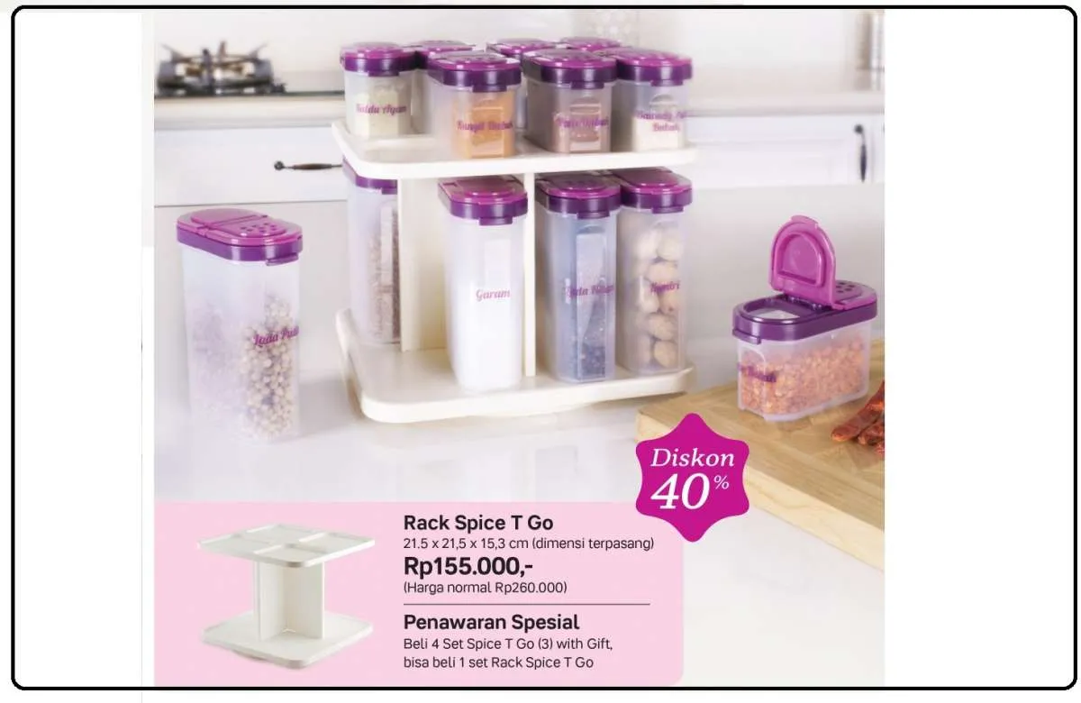 Katalog promo Tupperware November 2021, diskon 40% penyimpan bumbu & bahan masakan 