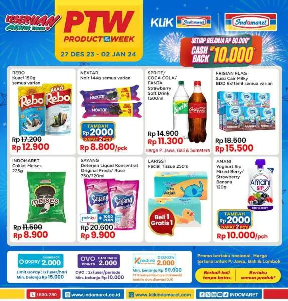 Promo PTW Indomaret Periode 27 Desember 2023-2 Januari 2024