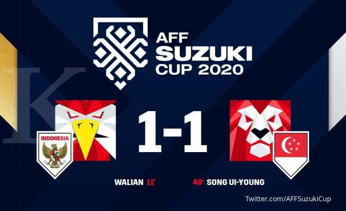 Semifinal Piala AFF, Indonesia Vs Singapura Imbang 1-1 di Babak Pertama