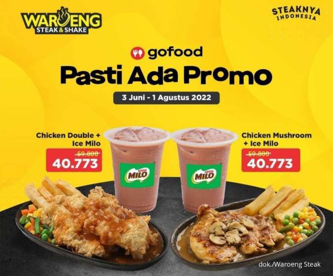 Promo Waroeng Steak Juni 2022, Paket Chicken Steak dan Milo Diskon hingga Rp 18.000
