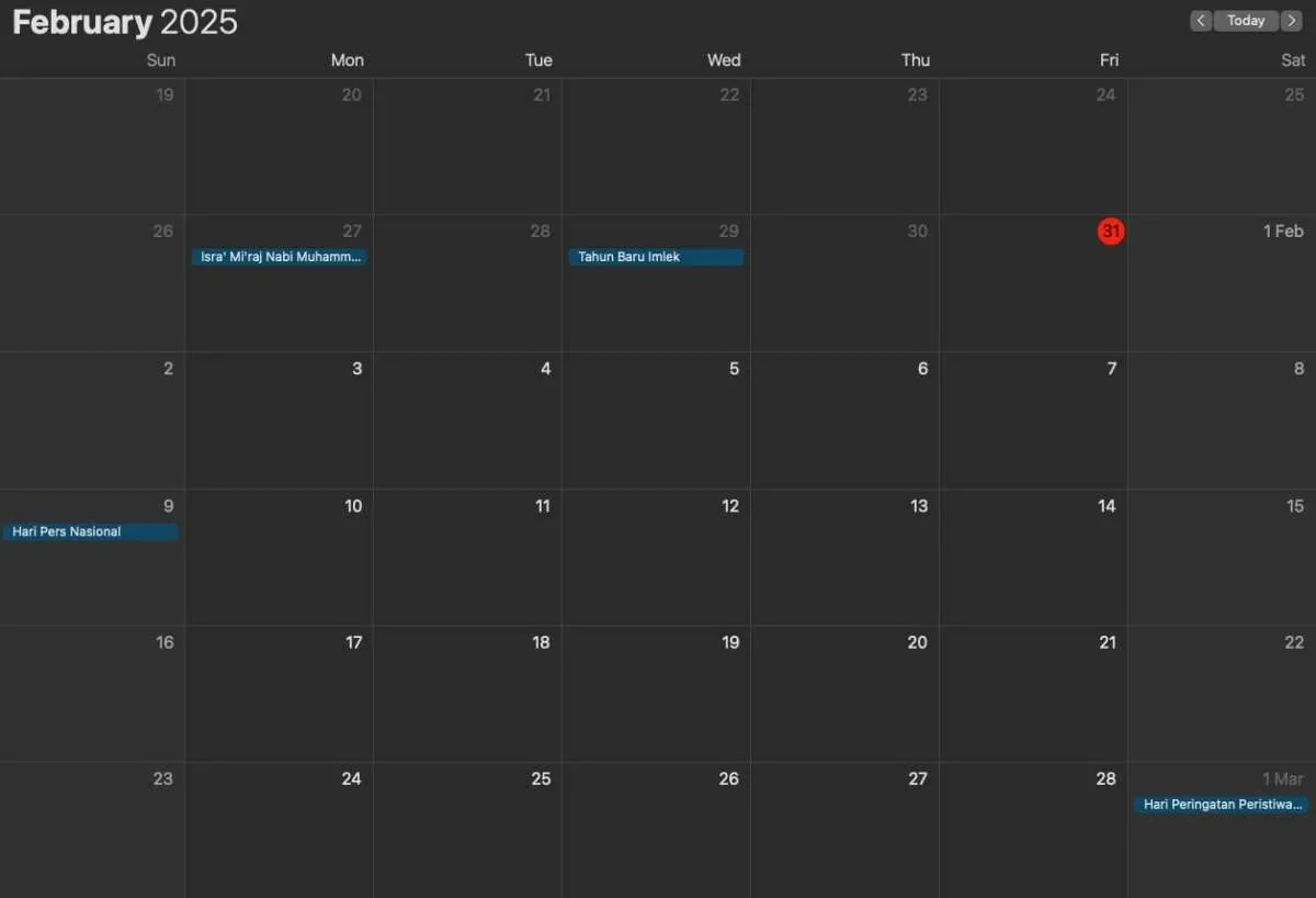 Periksa Kalender Bulan Februari 2025, Hari Besar Nasional, dan Internasional